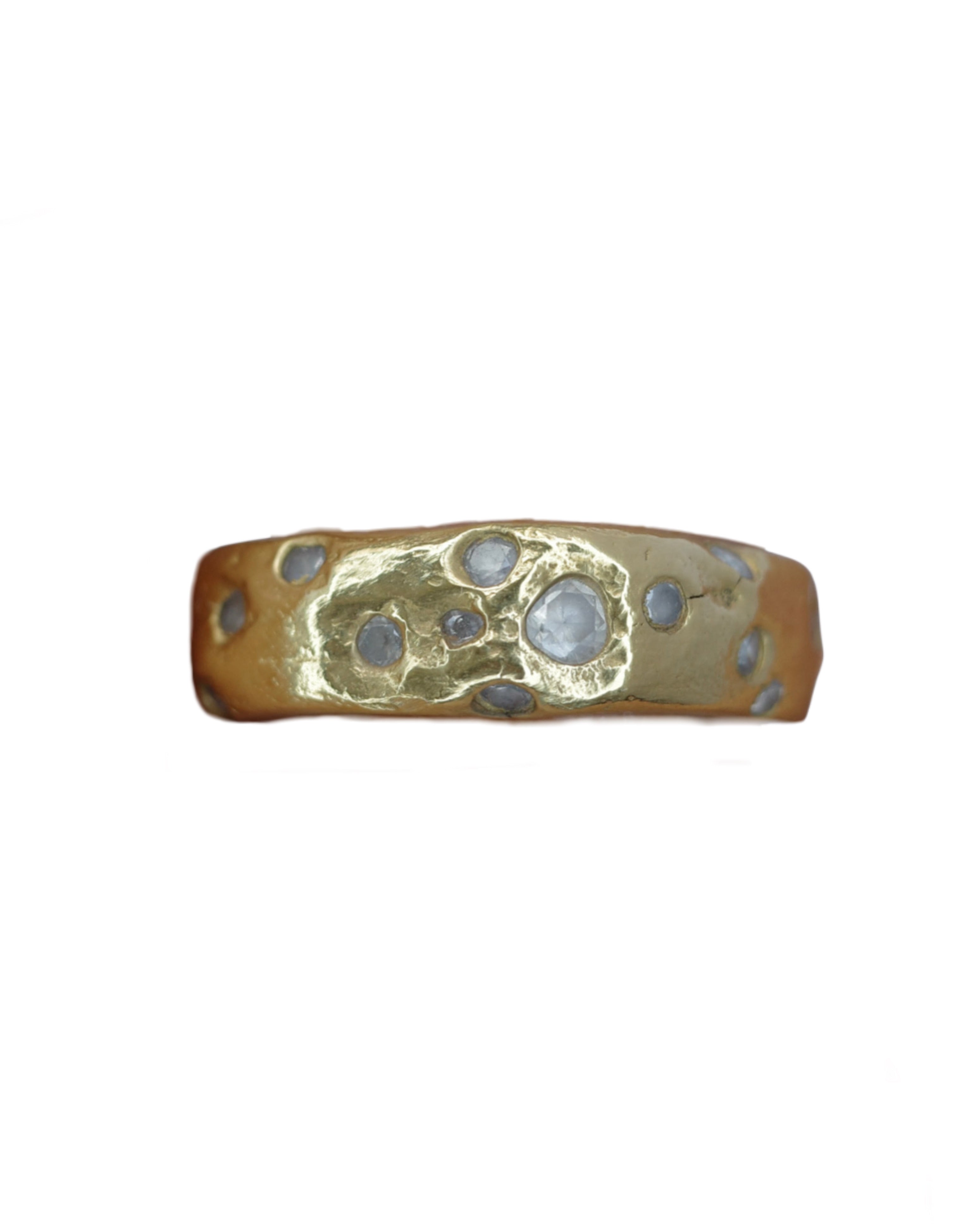 CHUNKY GEMSTONE STUDDED BAND - 18K GOLD VERMEIL