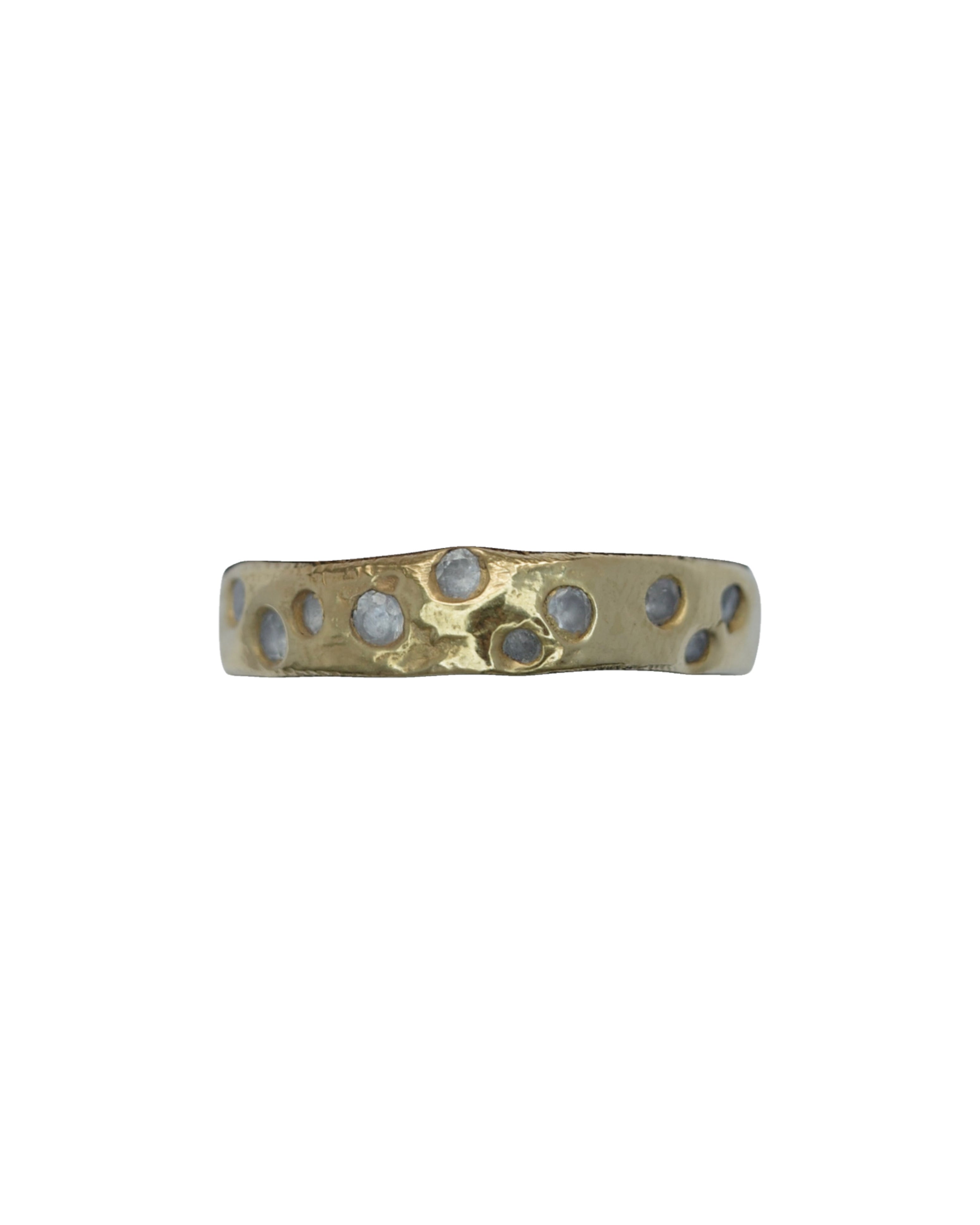 SLIM GEMSTONE STUDDED BAND - 18K GOLD VERMEIL