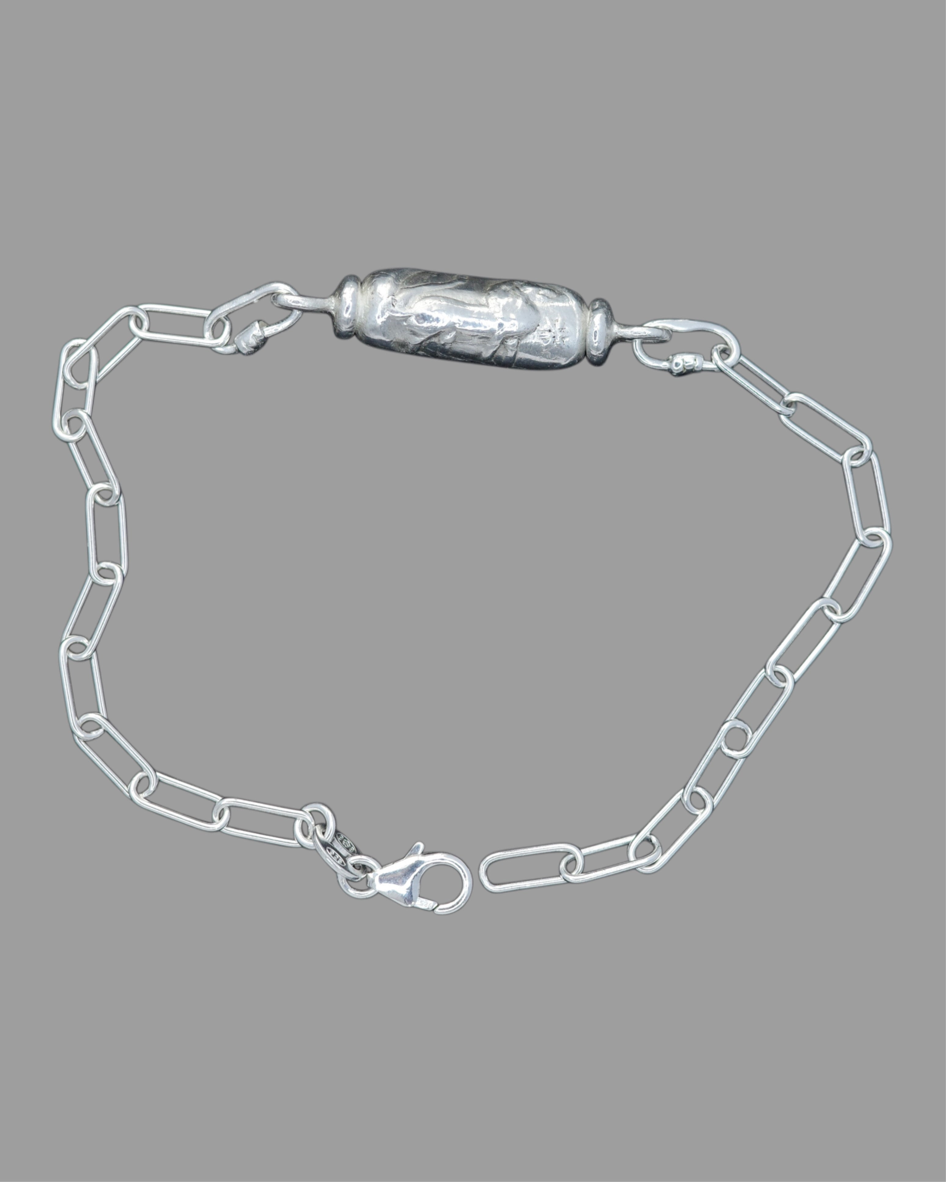 LION STAMP CHARM BRACELET - STERLING SILVER 925