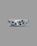 CHUNKY RUBY LAB GEMSTONE STUDDED BAND - STERLING SILVER 925