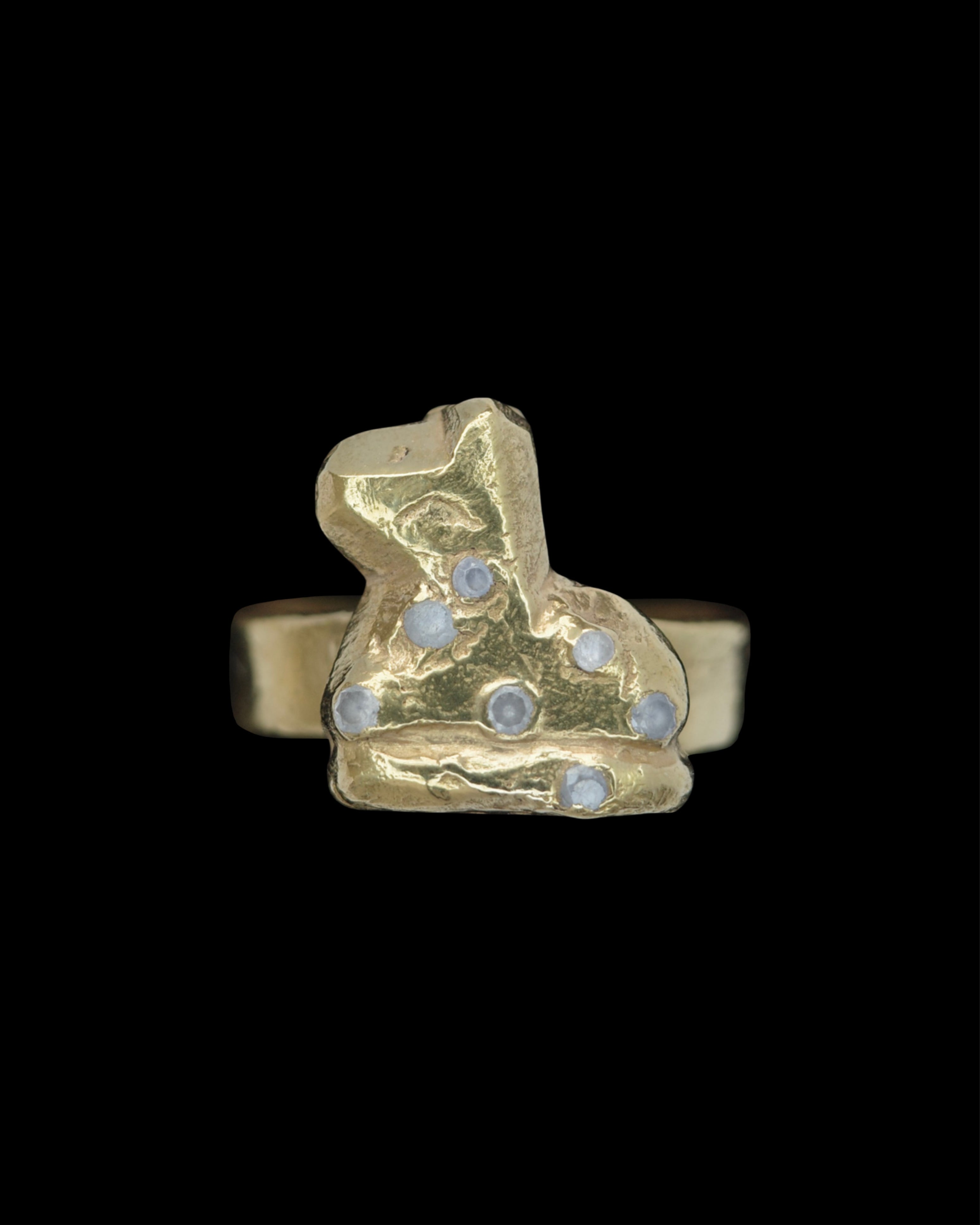 BABY CAT GEMSTONE RING - 18K GOLD VERMEIL